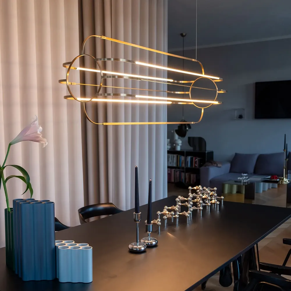 Hanging lights - Charlotte - sculptural solid brass LED pendant light - MOSS OBJECTS