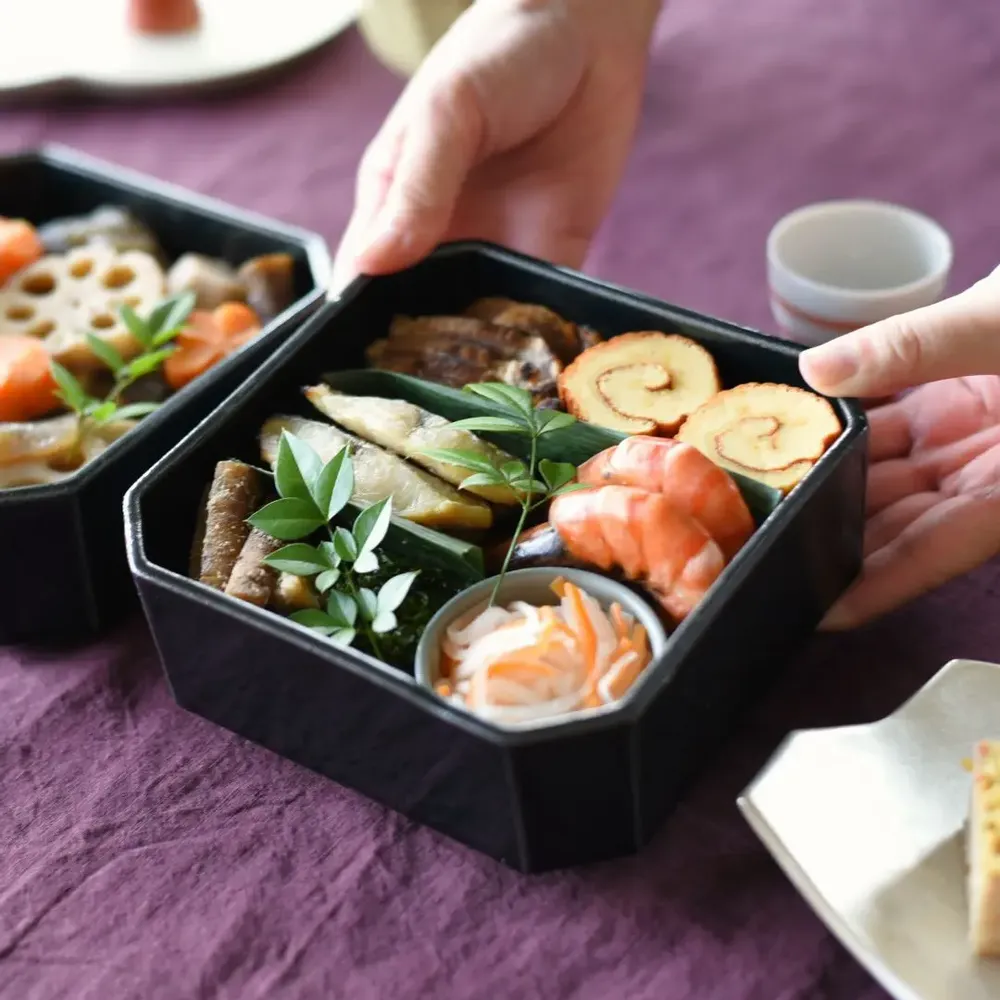 Platter and bowls - Sumikiri Two-Tiered food box - MARUMITSU POTERIE