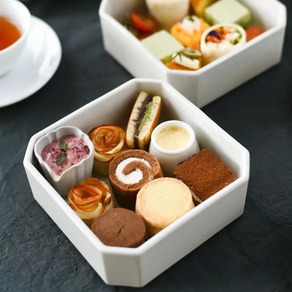 Platter and bowls - Sumikiri Two-Tiered food box - MARUMITSU POTERIE