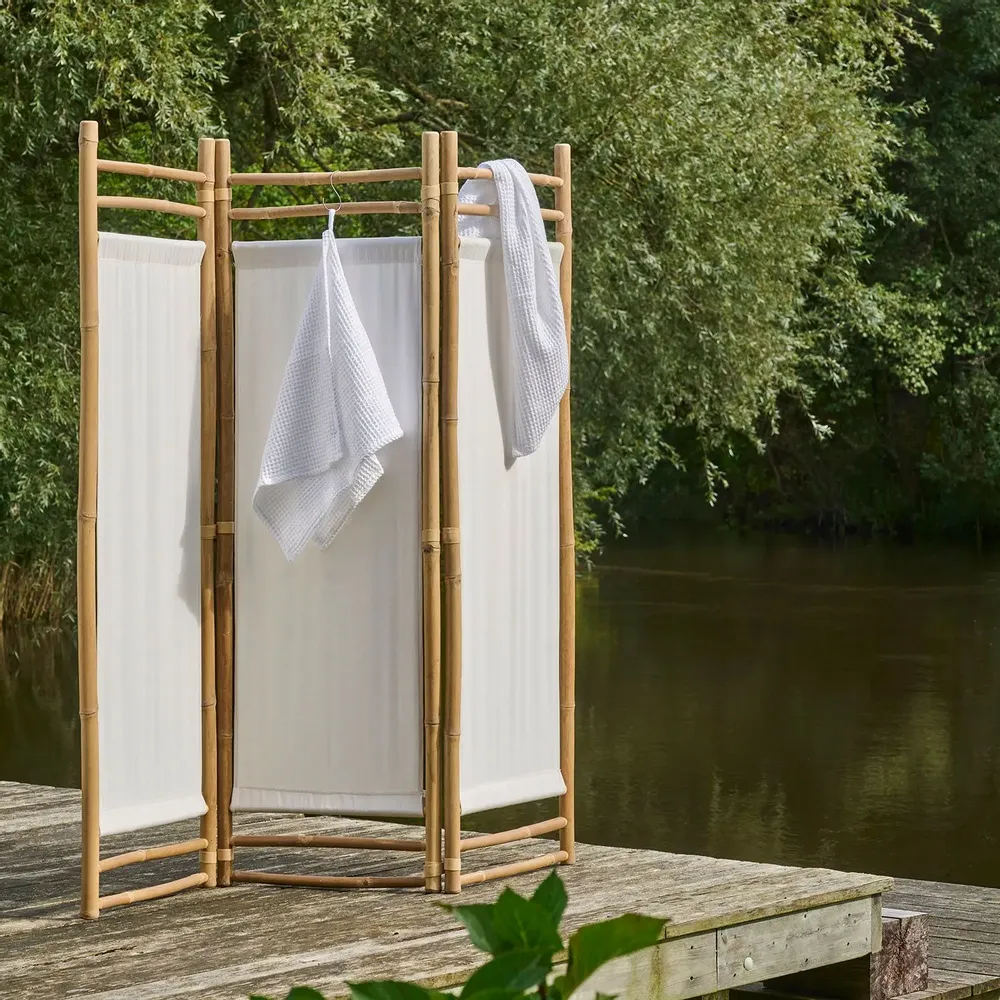 Wall ensembles - Room divider in bamboo w/off white fabric - IB LAURSEN
