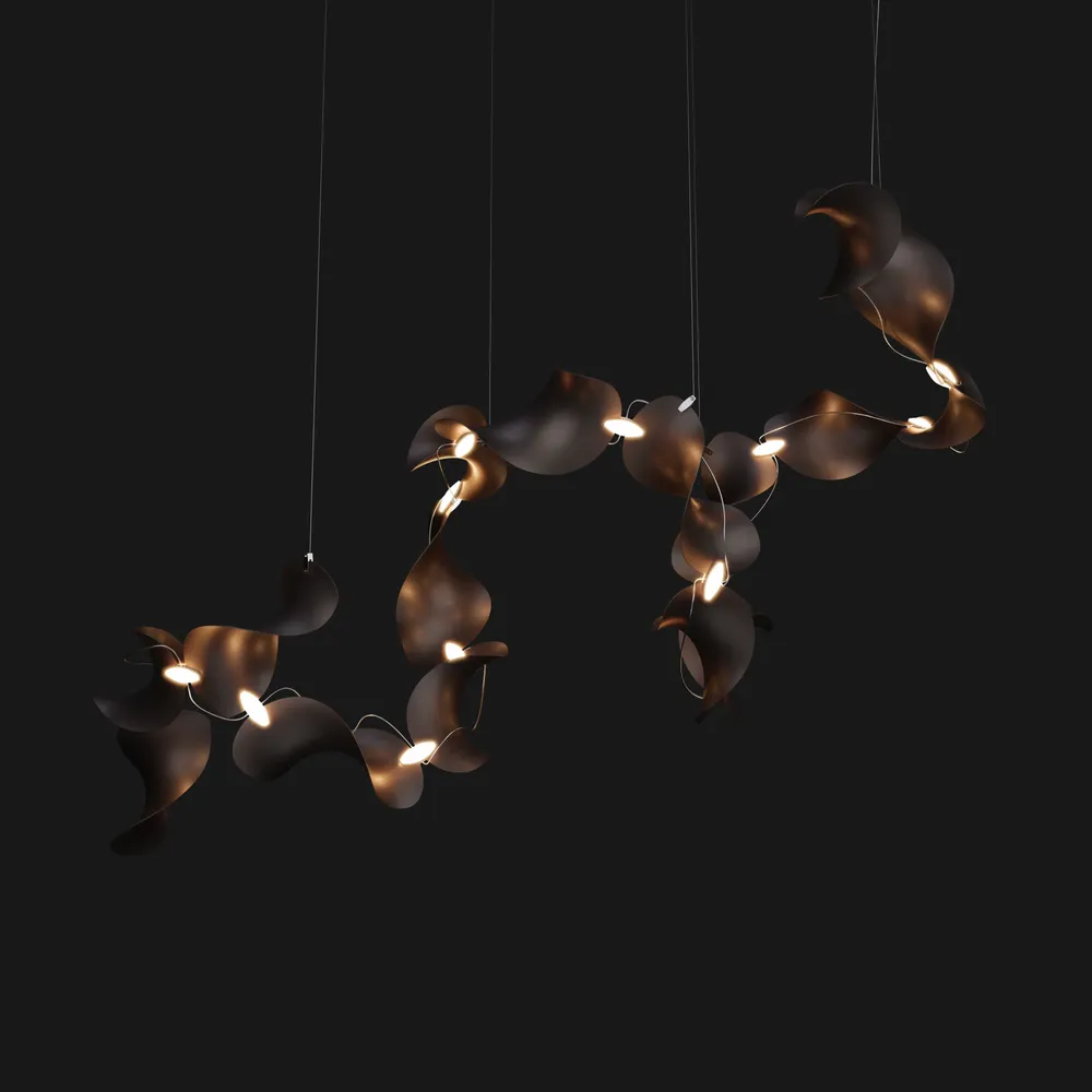 Suspensions - Dune 16 Spiral — Luminaire suspendu architectural sculptural modulaire - MOSS OBJECTS