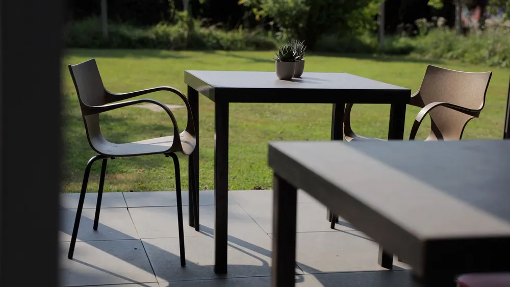 Chairs for hospitalities & contracts - ERBI MOKA CHAIR, painted steel frame for indoor and outdoor use - STILFIBRA