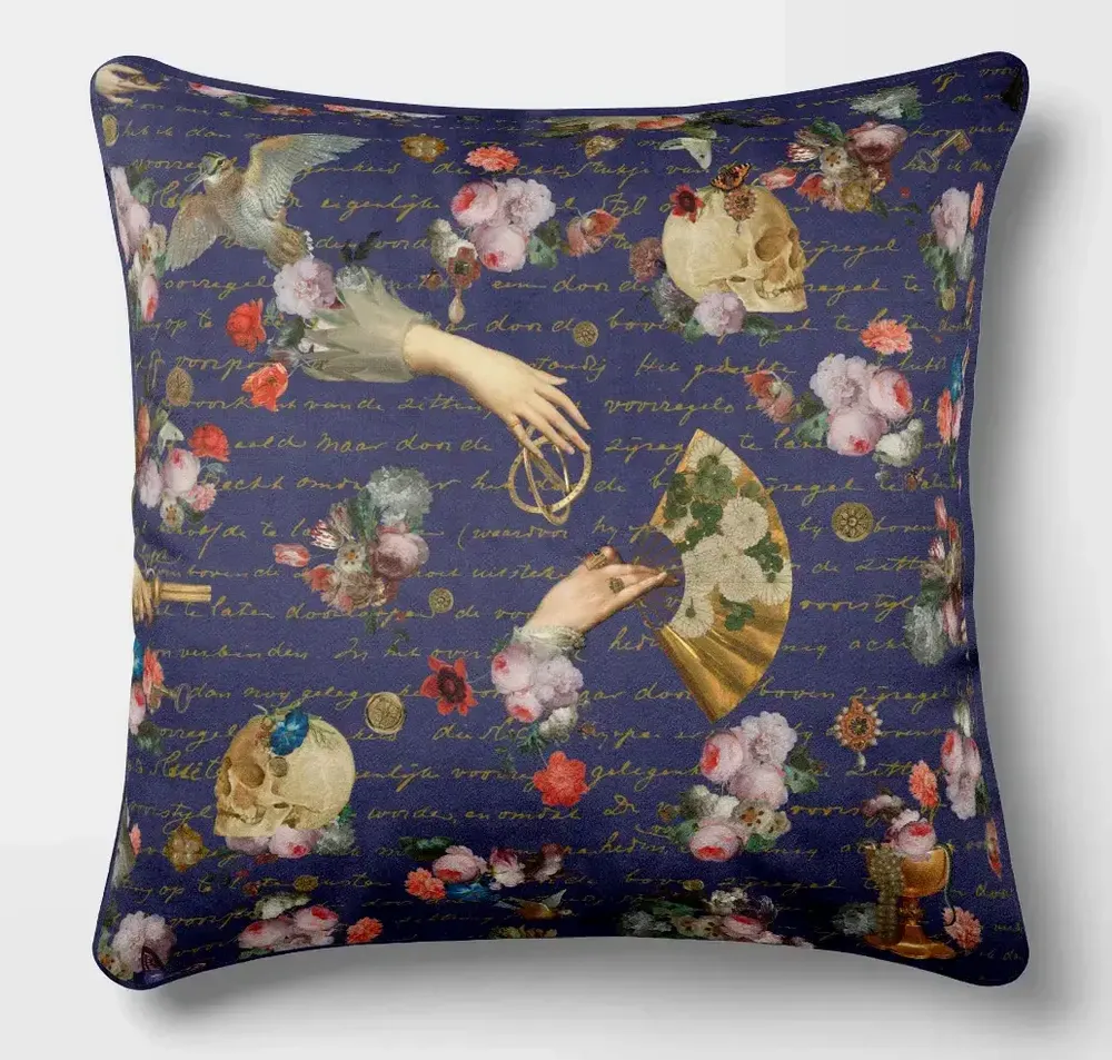 Linge - Rêves Baroques 4 - Housse Coussin Velours 45cm x 45cm - LAURE WELFLING - DJEBELI