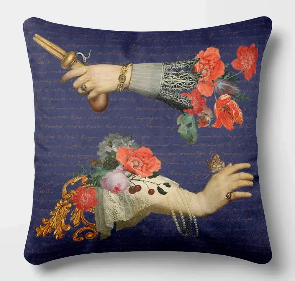 Linge - Rêves Baroques 1 - Housse Coussin Velours 45cm x 45cm - LAURE WELFLING - DJEBELI