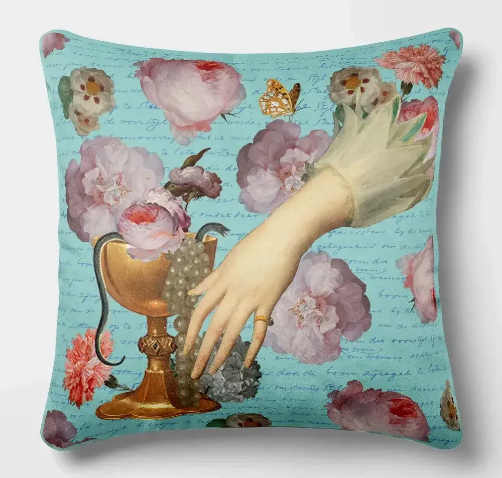 Linge - Rêves Baroques 5 - Housse Coussin Velours 45cm x 45cm - LAURE WELFLING - DJEBELI