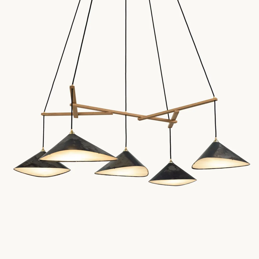 Hanging lights - Emily Group of Five - Sculptural Cluster Pendant Light - MOSS OBJECTS