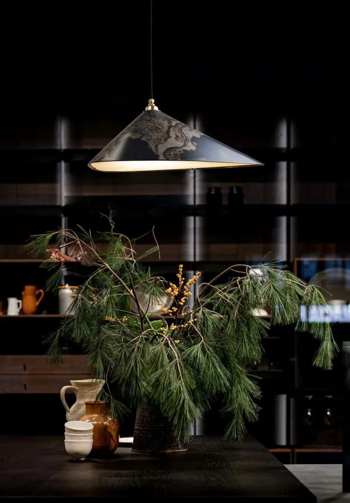 Hanging lights - Emily I Pendant- Organic Handmade Steel Shade Pendant Luminaires - MOSS OBJECTS