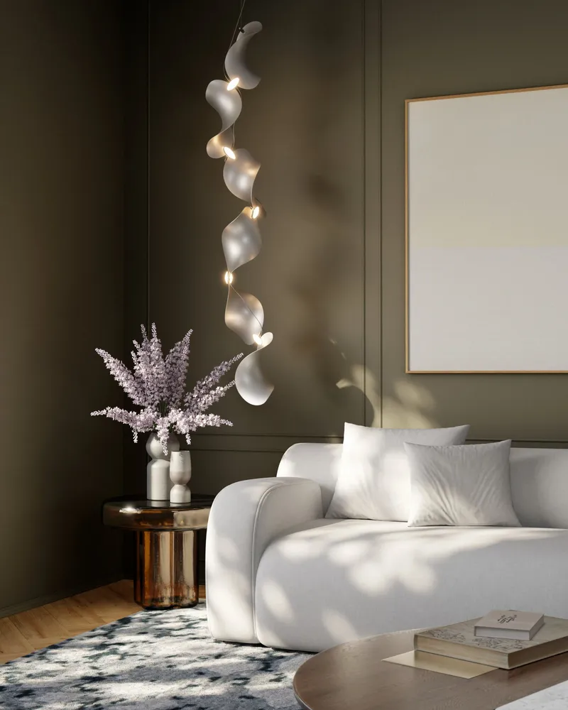 Hanging lights - Dune 4 Vertical Line - Sculptural Linear Ceiling Luminaire - MOSS OBJECTS