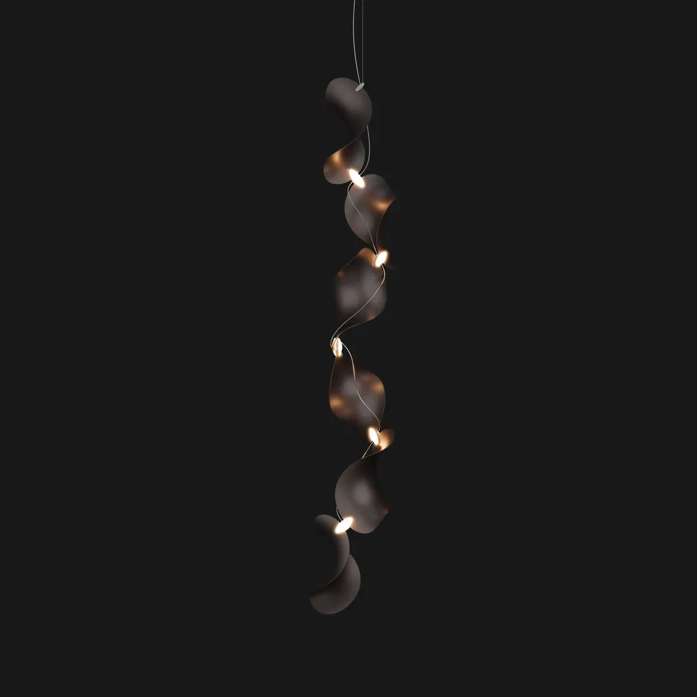 Hanging lights - Dune 6 Vertical Line - Sculptural Linear Ceiling Luminaire - MOSS OBJECTS