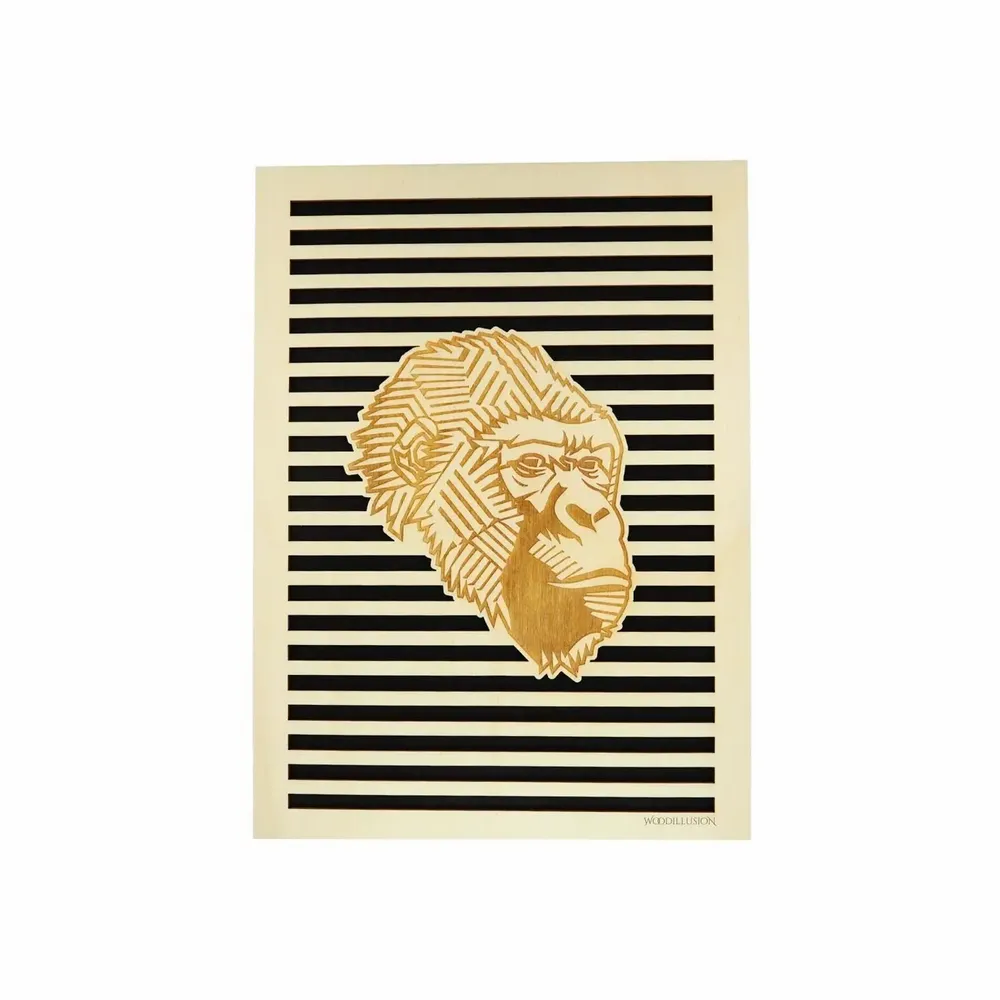 Paintings - Wooden Gorilla Wall Art - WOODILLUSION