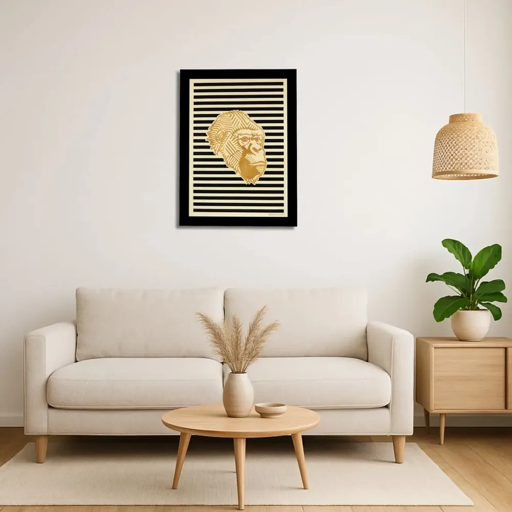 Paintings - Wooden Gorilla Wall Art - WOODILLUSION