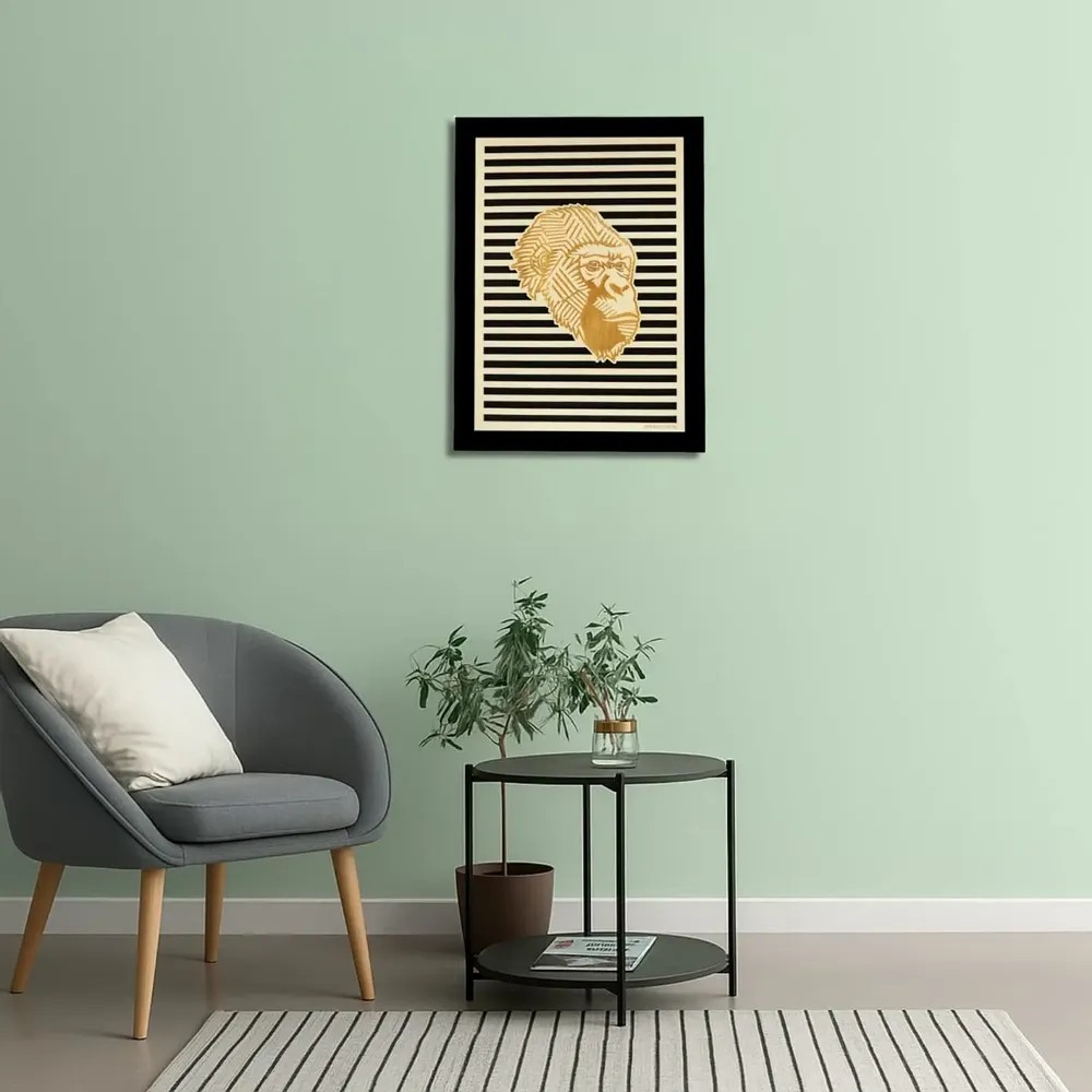 Paintings - Wooden Gorilla Wall Art - WOODILLUSION