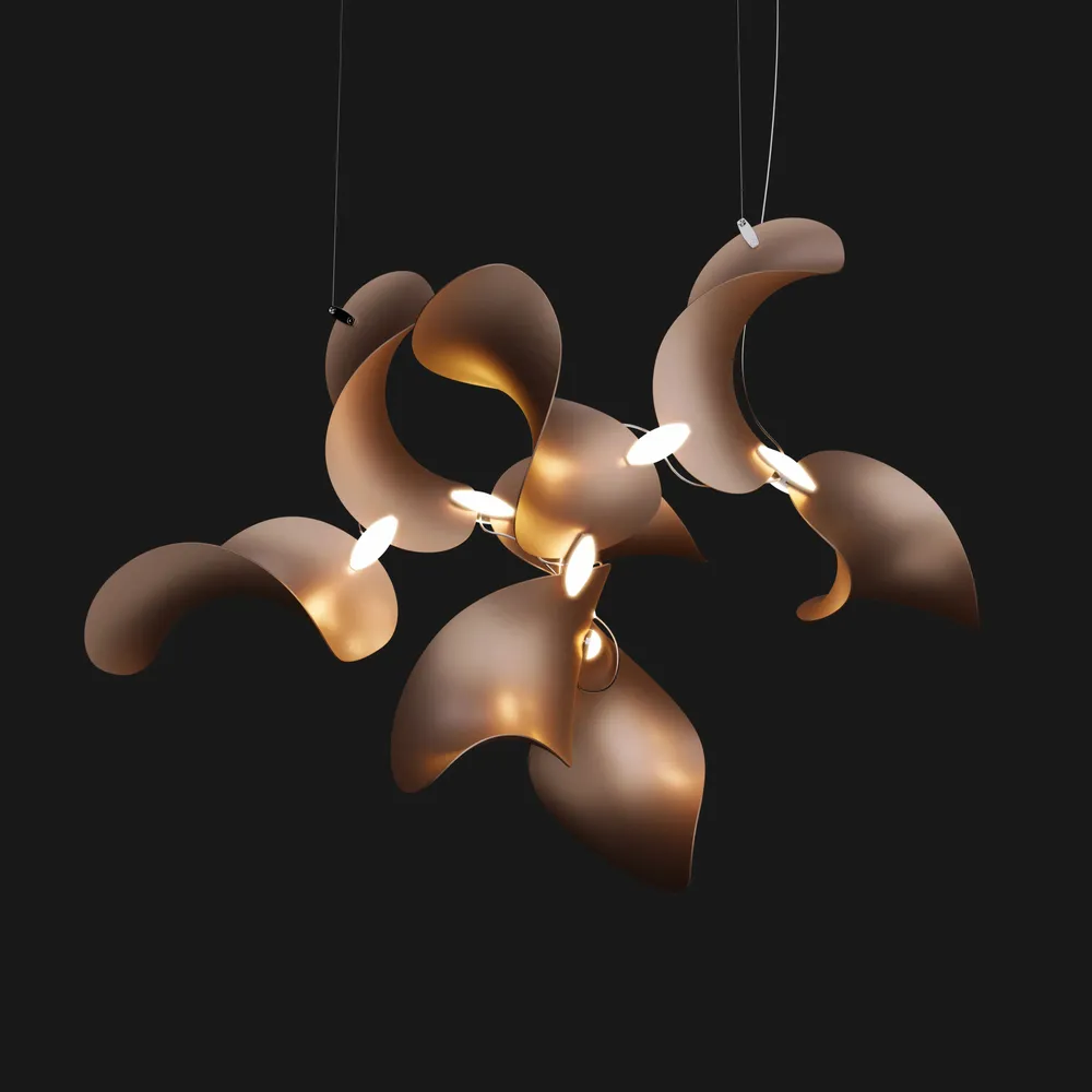 Hanging lights - Dune 8 Cluster – Modular Sculptural Architectural Chandelier Luminaire - MOSS OBJECTS