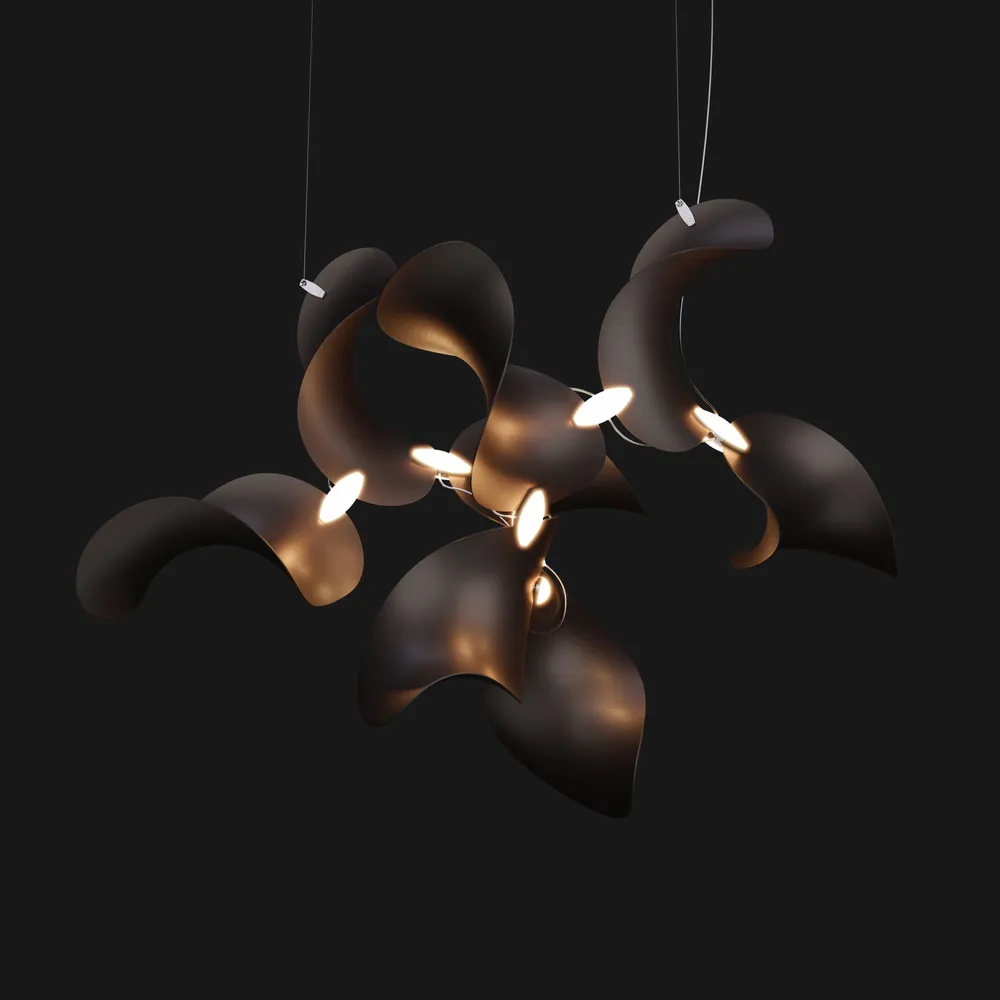 Hanging lights - Dune 8 Cluster – Modular Sculptural Architectural Chandelier Luminaire - MOSS OBJECTS