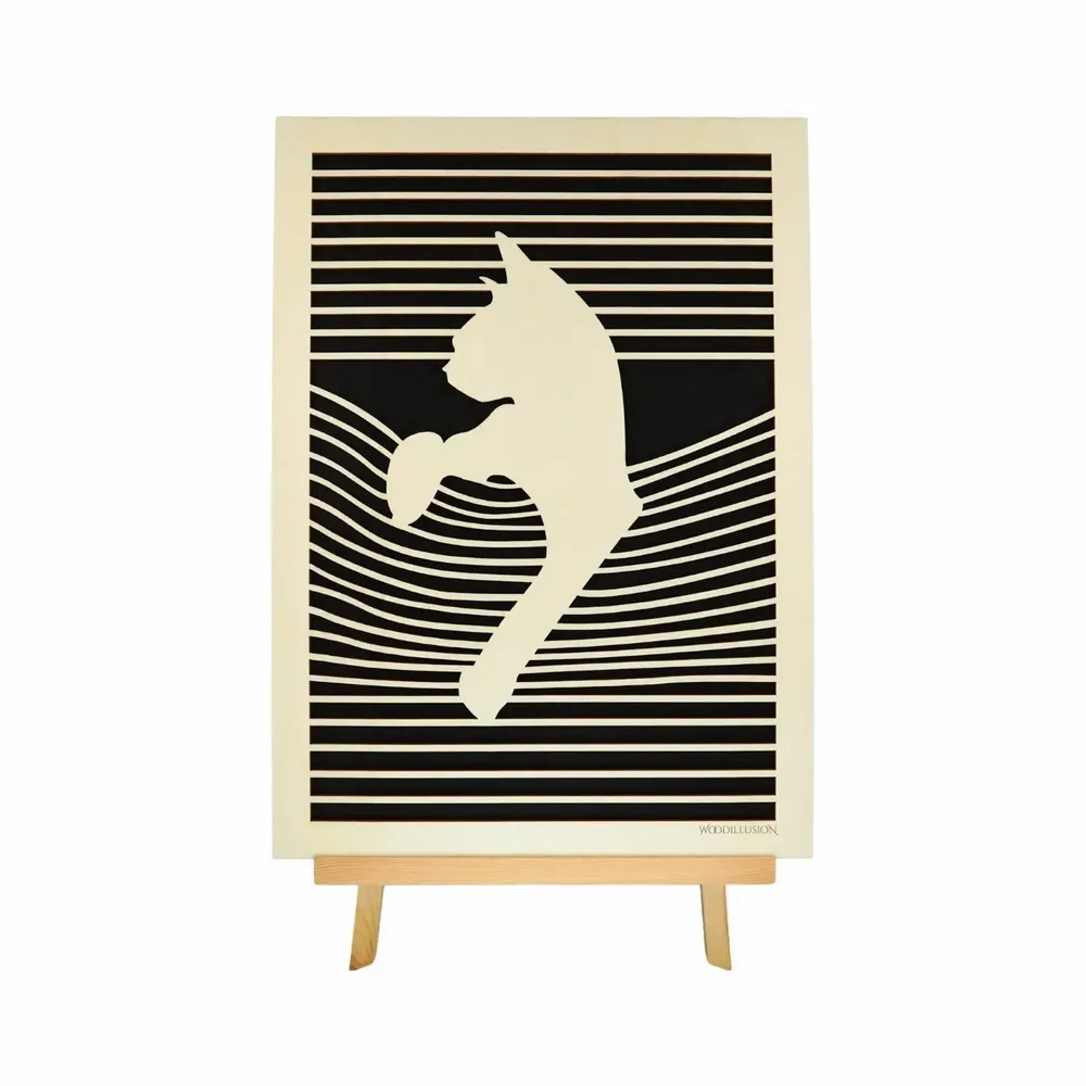 Paintings - Wooden Cat Wall Art 1 - WOODILLUSION