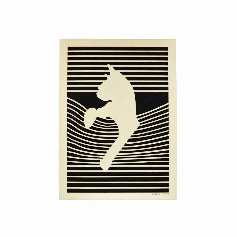 Paintings - Wooden Cat Wall Art 1 - WOODILLUSION