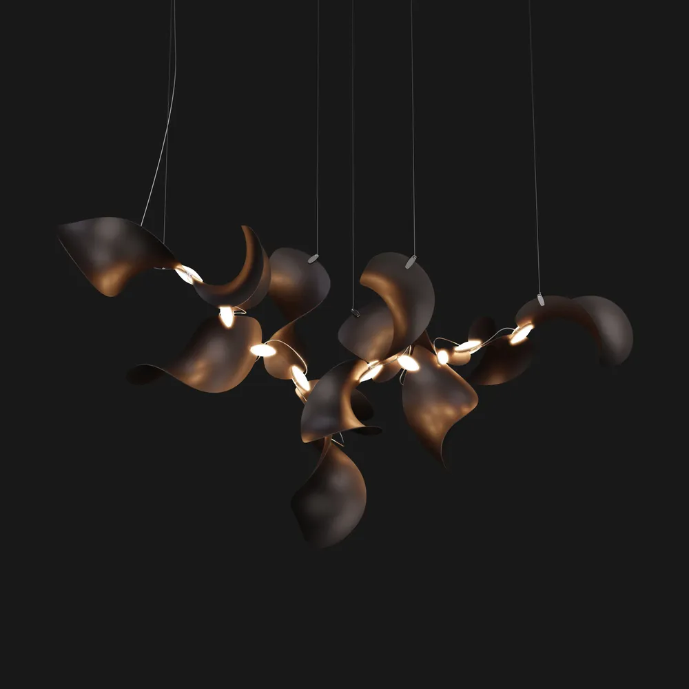 Hanging lights - Dune 12 Cluster – Modular Sculptural Chandelier Luminaire - MOSS OBJECTS