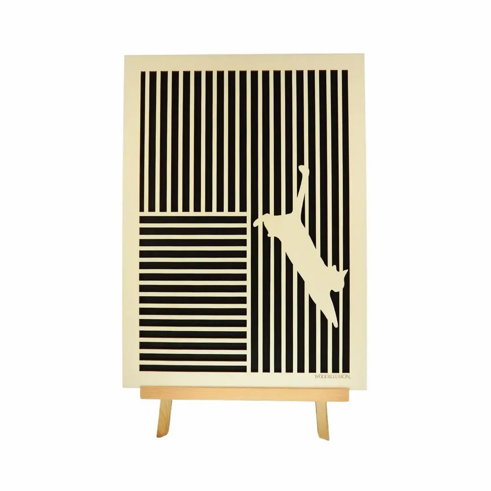 Paintings - Wooden Cat Wall Art 4 - WOODILLUSION