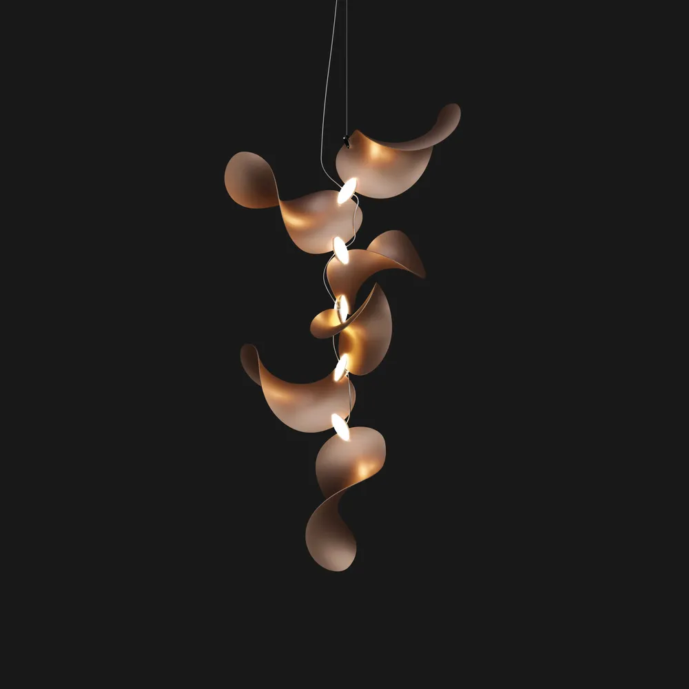 Hanging lights - Dune 6 Vertical Cluster - Sculptural Linear Ceiling Luminaire - MOSS OBJECTS