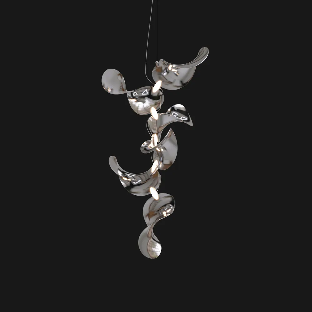 Hanging lights - Dune 6 Vertical Cluster - Sculptural Linear Ceiling Luminaire - MOSS OBJECTS