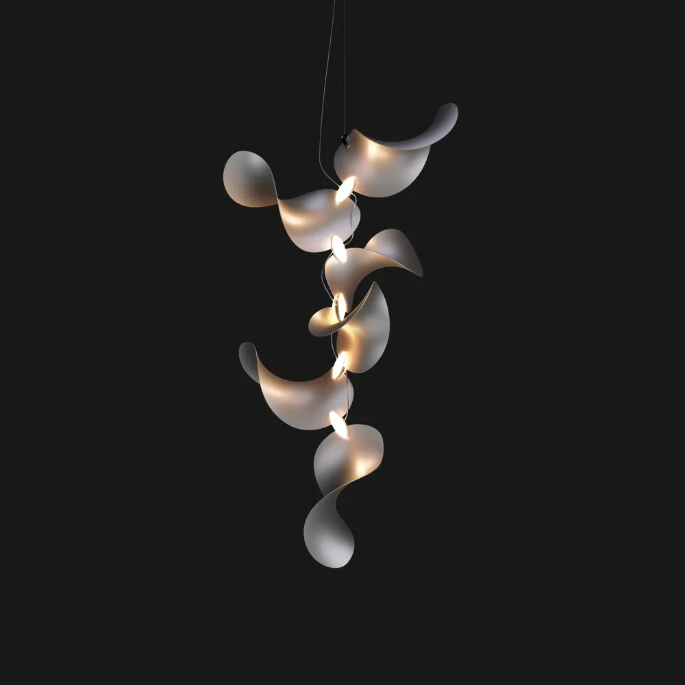 Hanging lights - Dune 6 Vertical Cluster - Sculptural Linear Ceiling Luminaire - MOSS OBJECTS