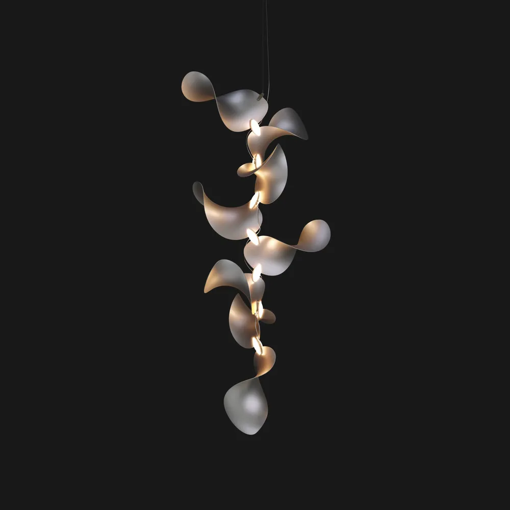 Hanging lights - Dune 8 Vertical Cluster - Sculptural Linear Ceiling Luminaire - MOSS OBJECTS