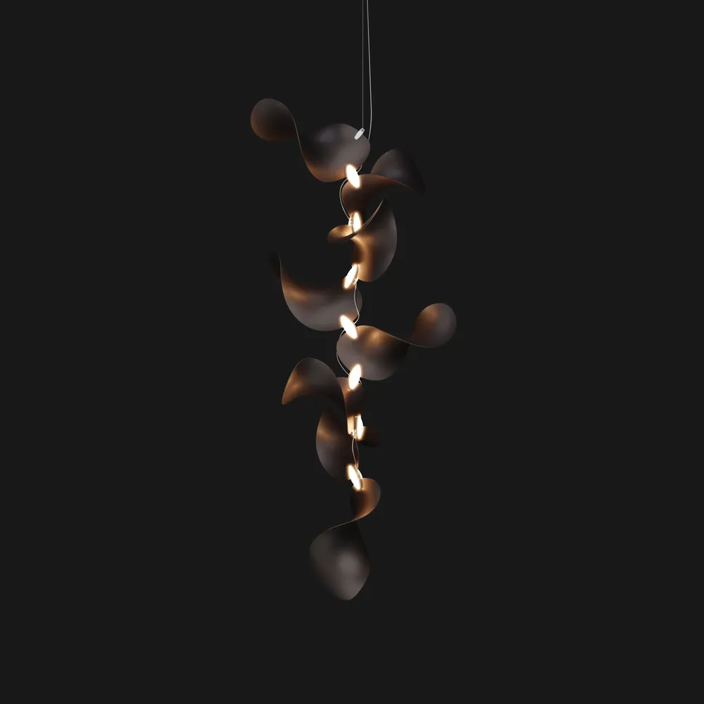 Hanging lights - Dune 8 Vertical Cluster - Sculptural Linear Ceiling Luminaire - MOSS OBJECTS