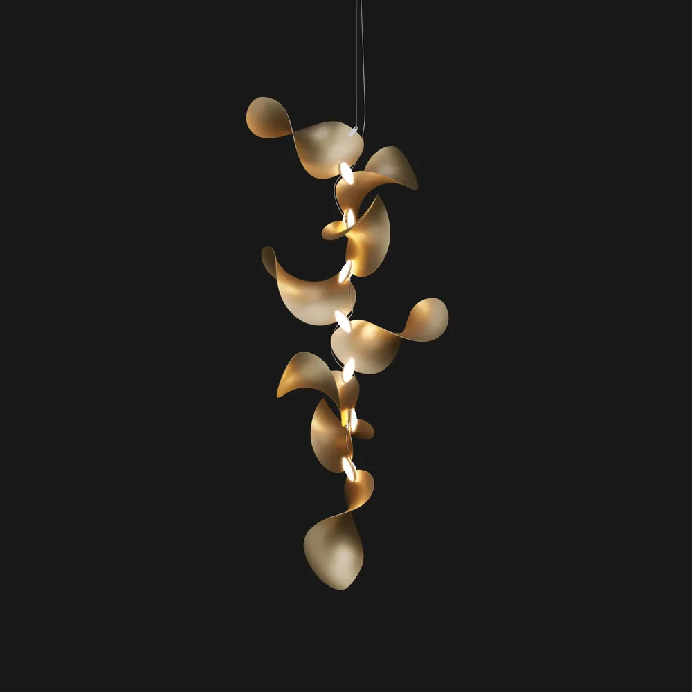 Hanging lights - Dune 8 Vertical Cluster - Sculptural Linear Ceiling Luminaire - MOSS OBJECTS
