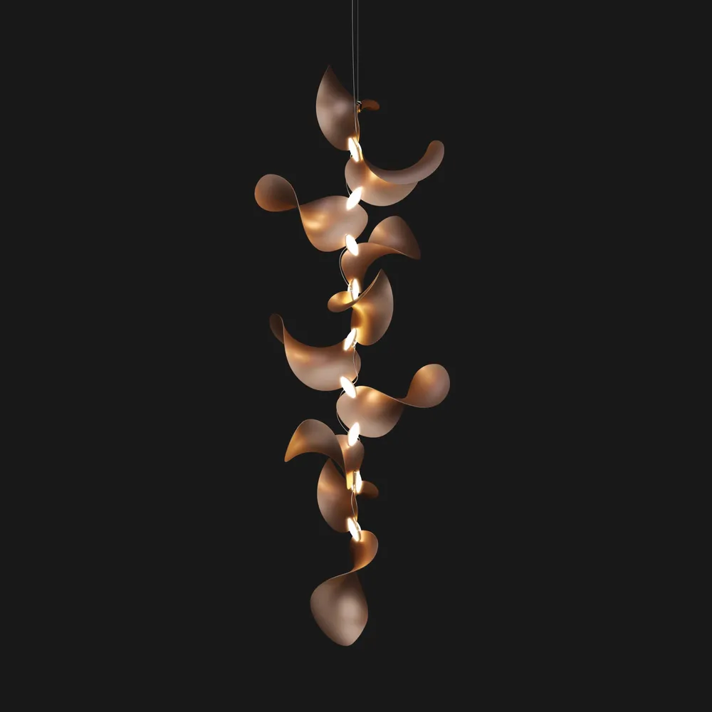 Hanging lights - Dune 10 Vertical Cluster - Sculptural Linear Ceiling Luminaire - MOSS OBJECTS