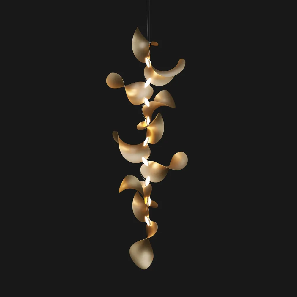 Hanging lights - Dune 10 Vertical Cluster - Sculptural Linear Ceiling Luminaire - MOSS OBJECTS