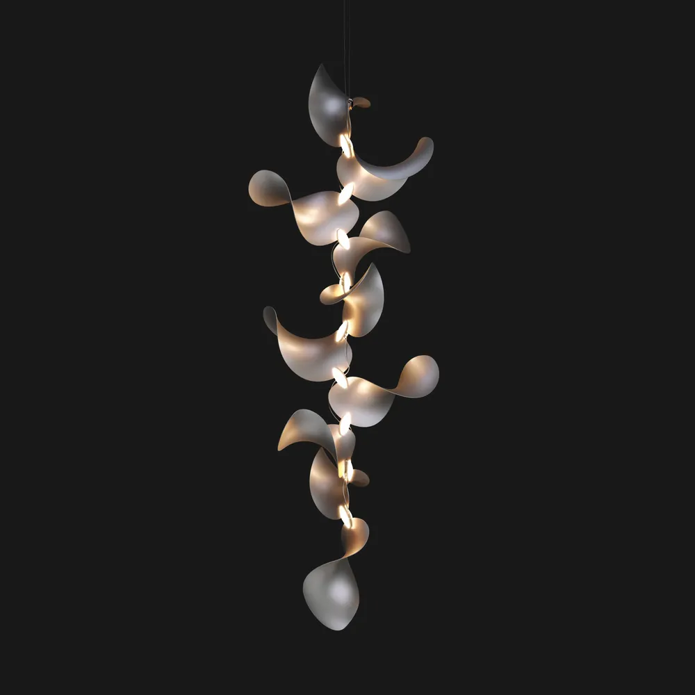 Hanging lights - Dune 10 Vertical Cluster - Sculptural Linear Ceiling Luminaire - MOSS OBJECTS