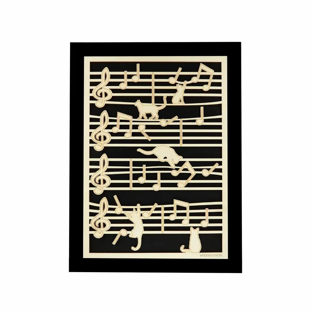 Paintings - Wooden Cat Wall Art 8 - WOODILLUSION