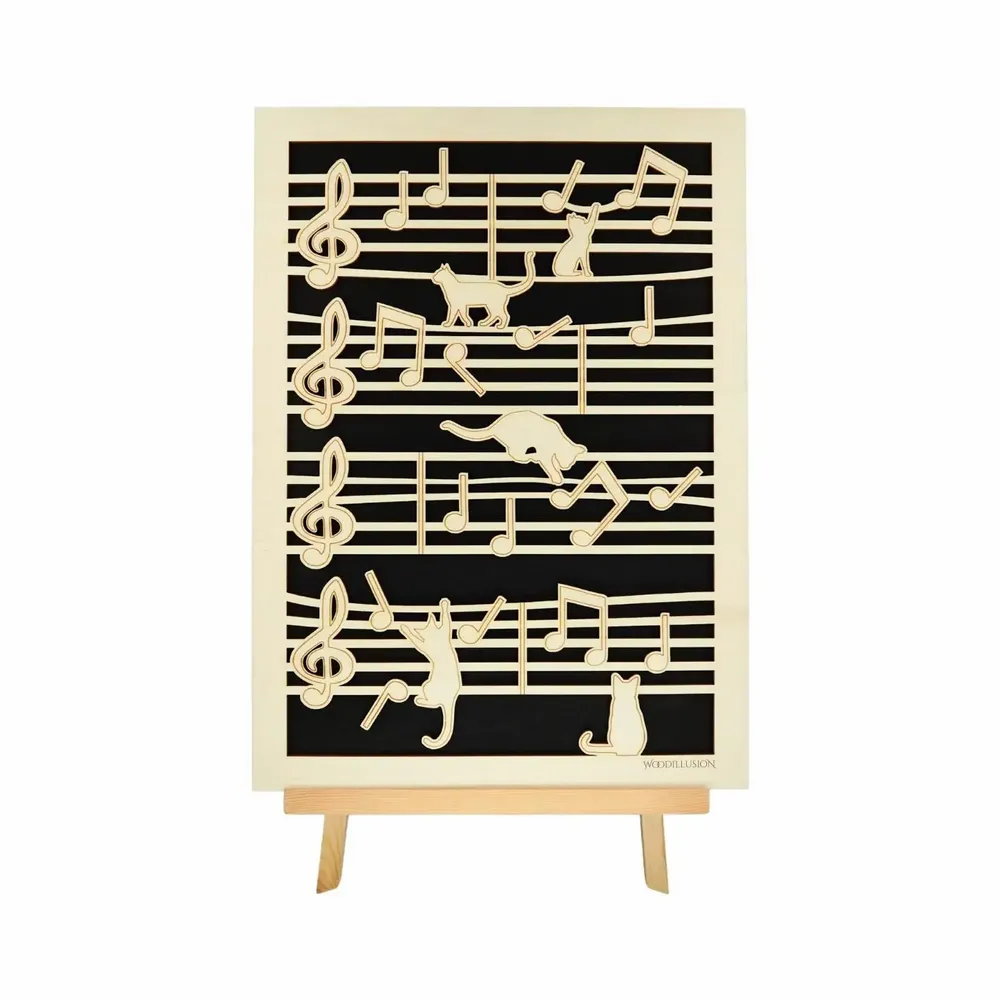 Paintings - Wooden Cat Wall Art 8 - WOODILLUSION