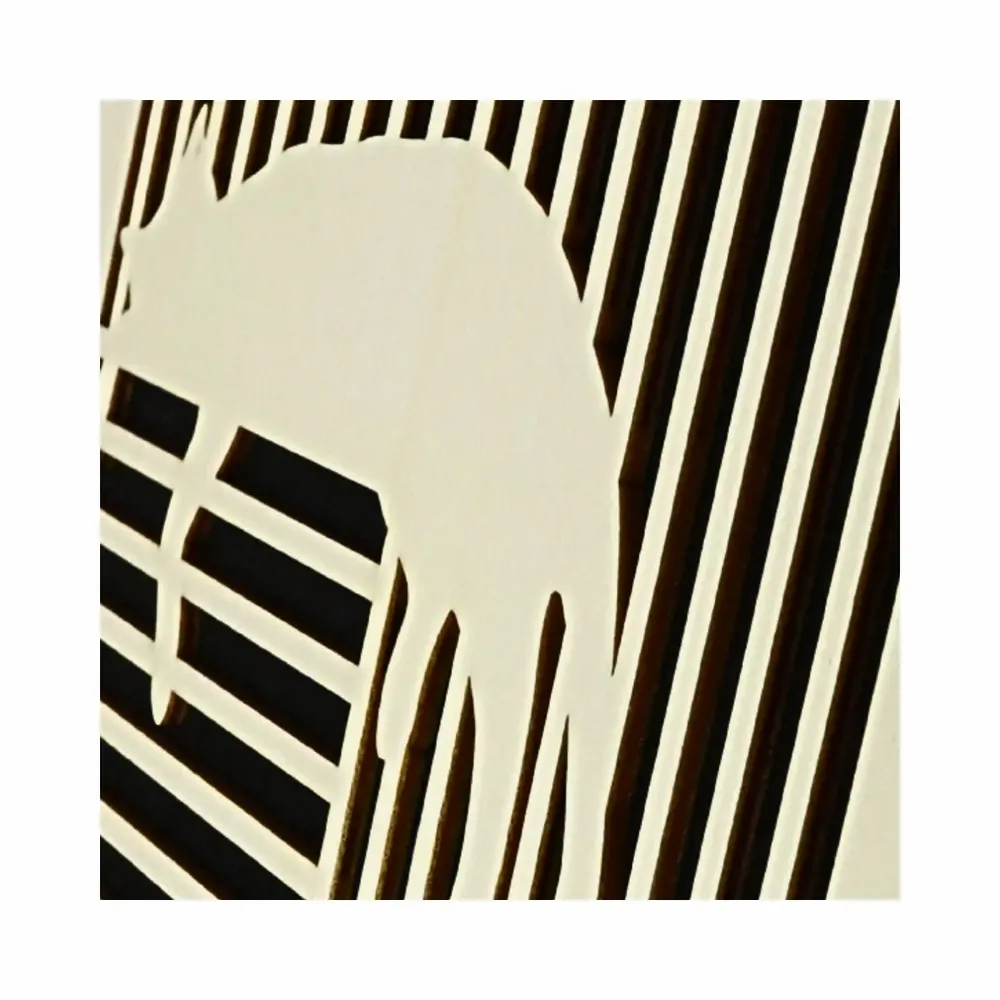 Paintings - Wooden Cat With Mouse Wall Art 3 - WOODILLUSION