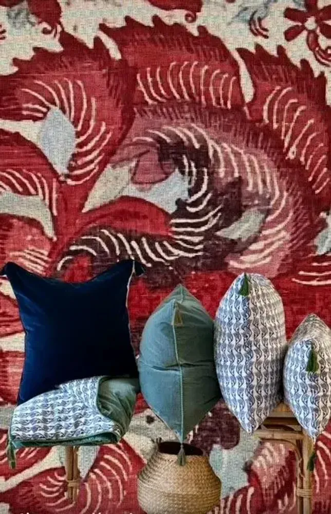 Bed linens - Boutis réversible velours & coton blue Mongol – - AWESOME HOME