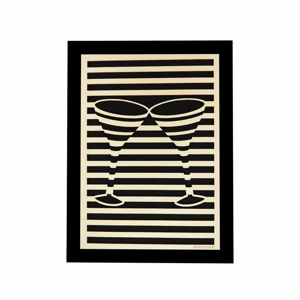 Paintings - Wooden Glasses of Cocktail Wall Art - WOODILLUSION