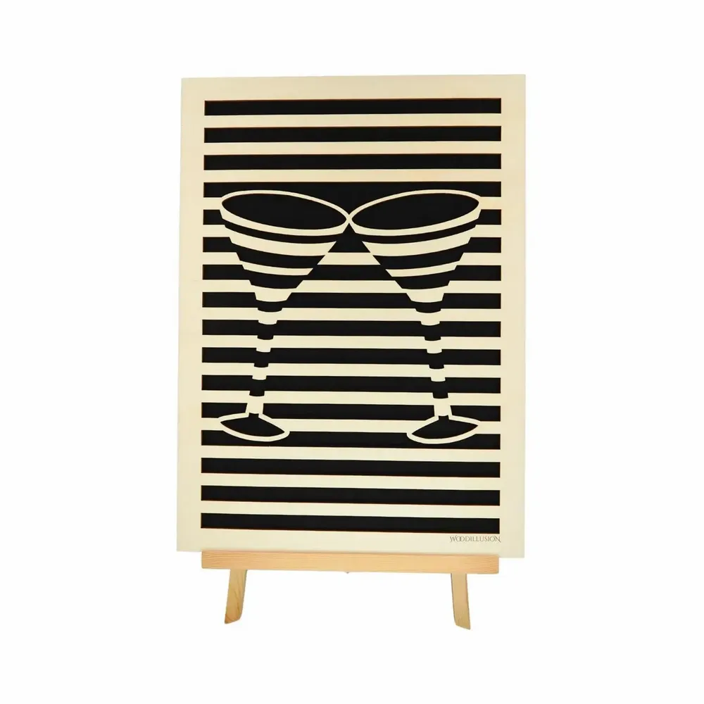 Paintings - Wooden Glasses of Cocktail Wall Art - WOODILLUSION