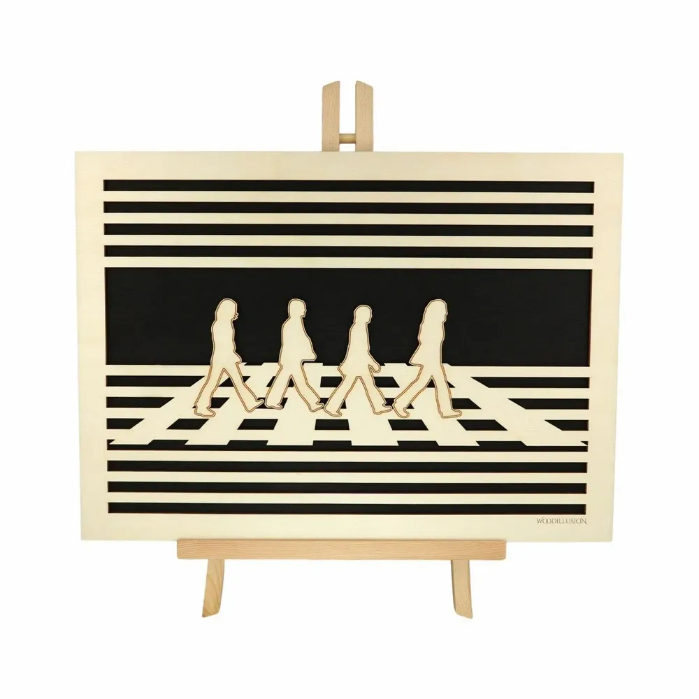 Paintings - Wooden The Beatles Abbey Road Wall Art - WOODILLUSION
