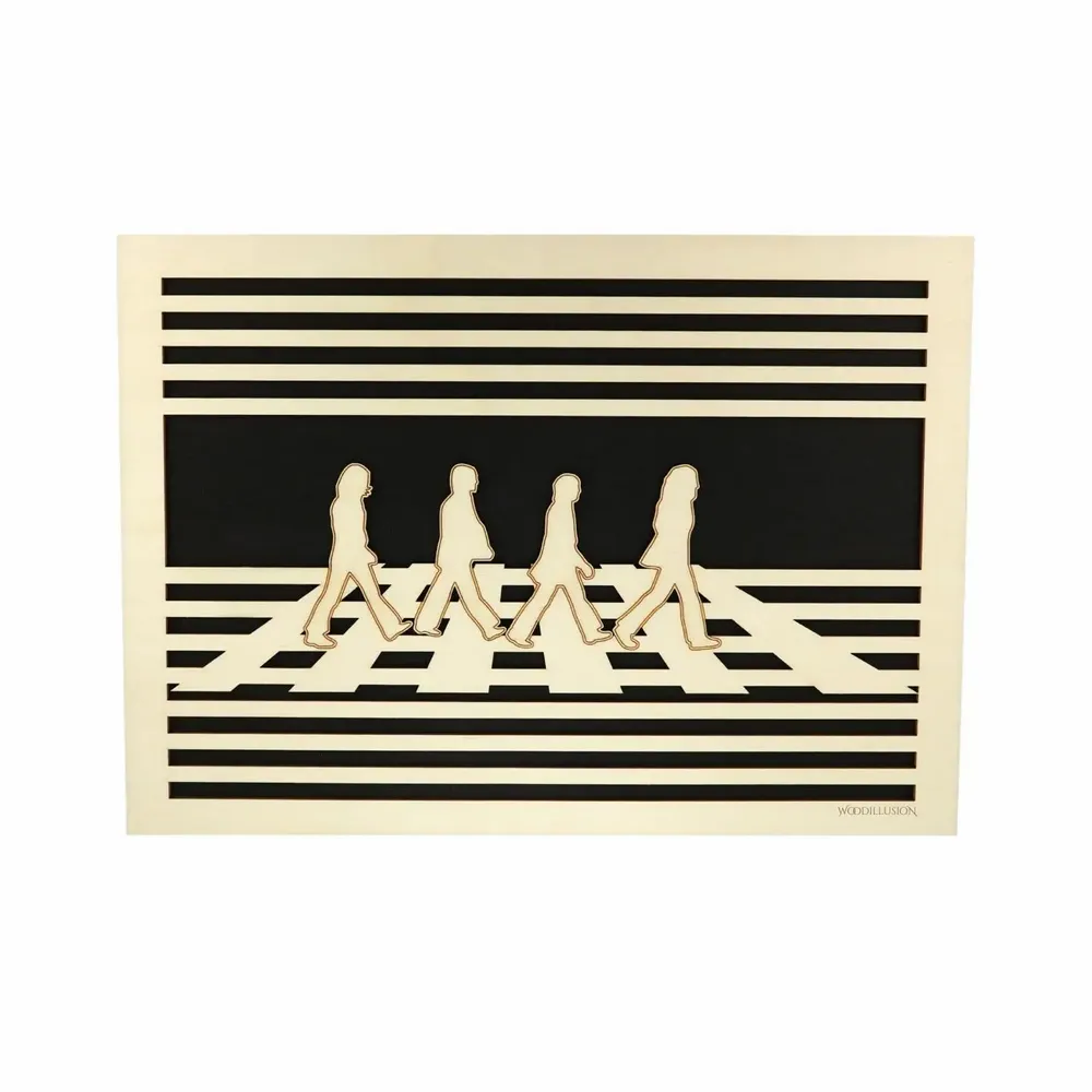 Paintings - Wooden The Beatles Abbey Road Wall Art - WOODILLUSION