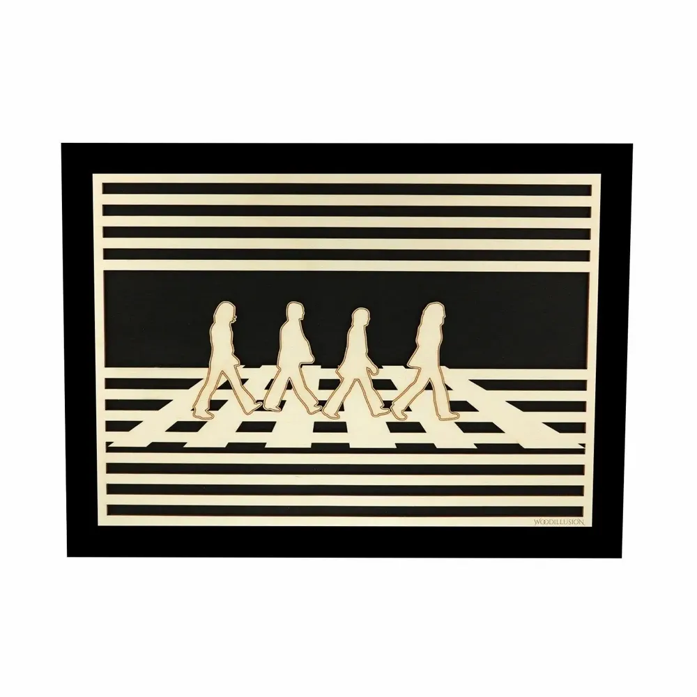 Paintings - Wooden The Beatles Abbey Road Wall Art - WOODILLUSION