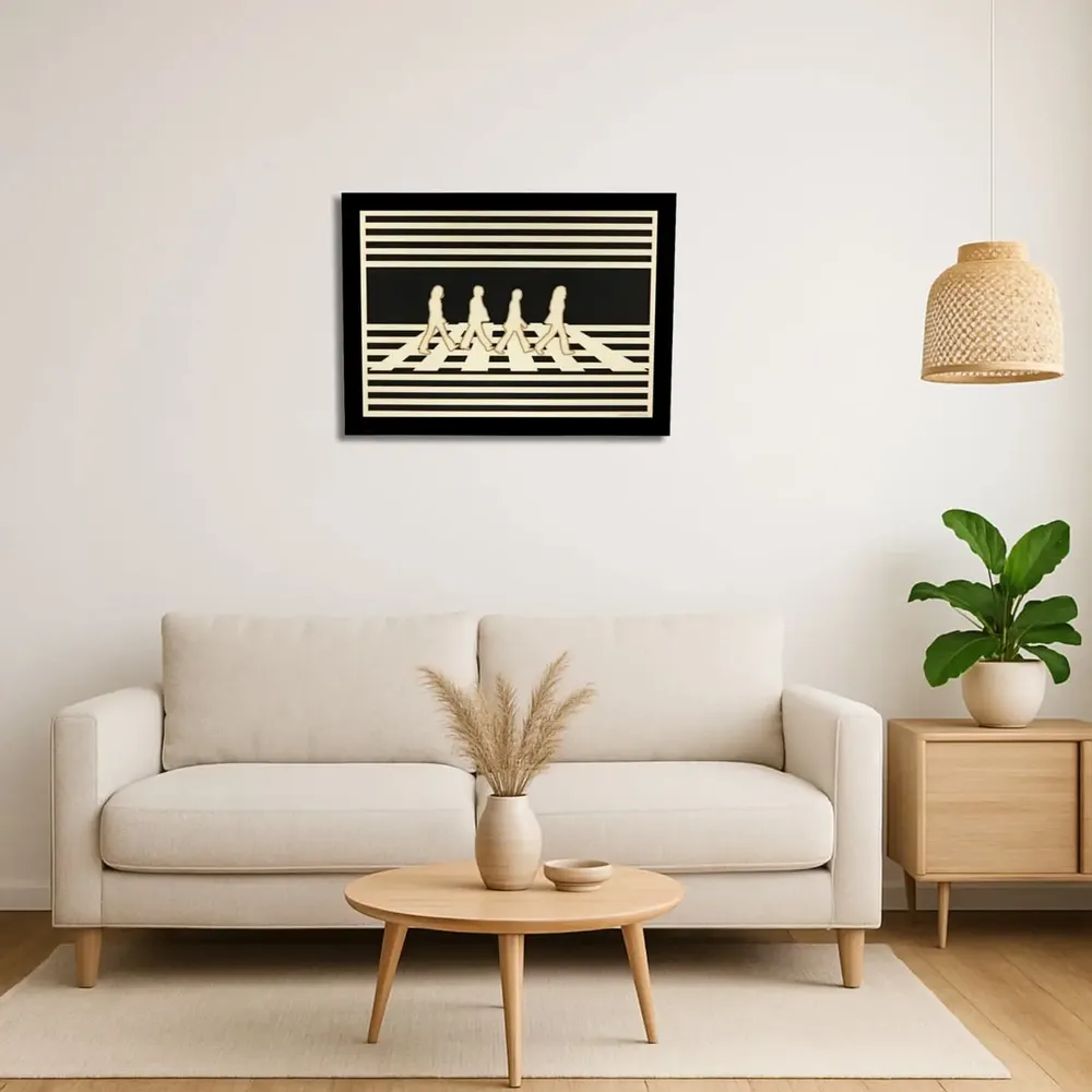 Paintings - Wooden The Beatles Abbey Road Wall Art - WOODILLUSION
