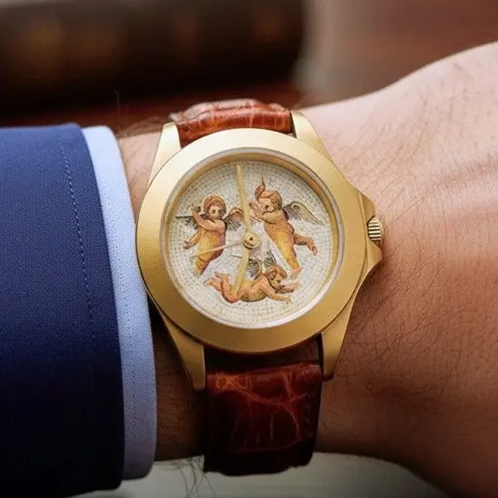 Watchmaking - "Putti” watch with micromosaic dial - RES MUSIVA