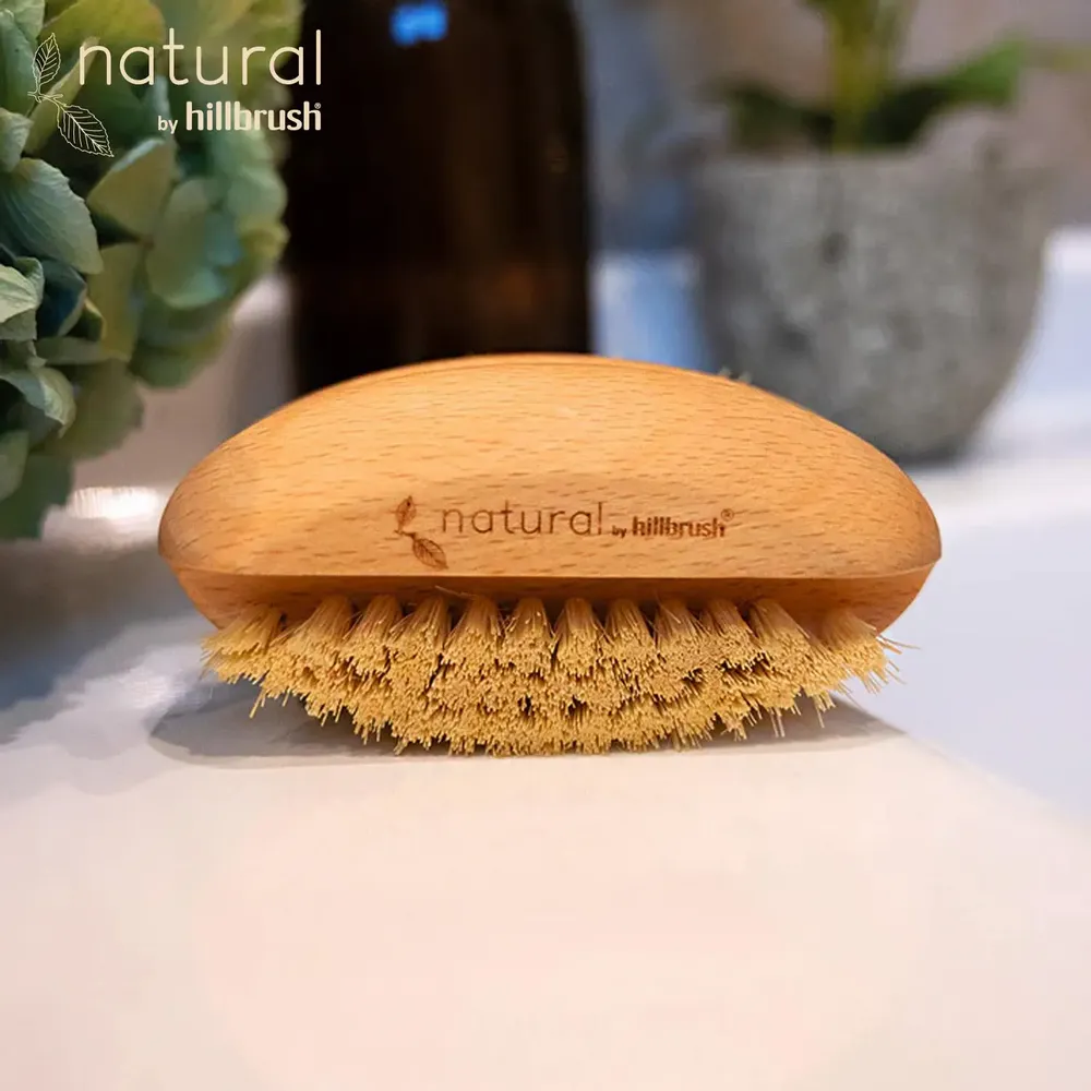 Beauty products - 100% FSC Certified® Natural Nail Brush With Dual Fill - Stiff Tampico - NATURAL BY HILLBRUSH
