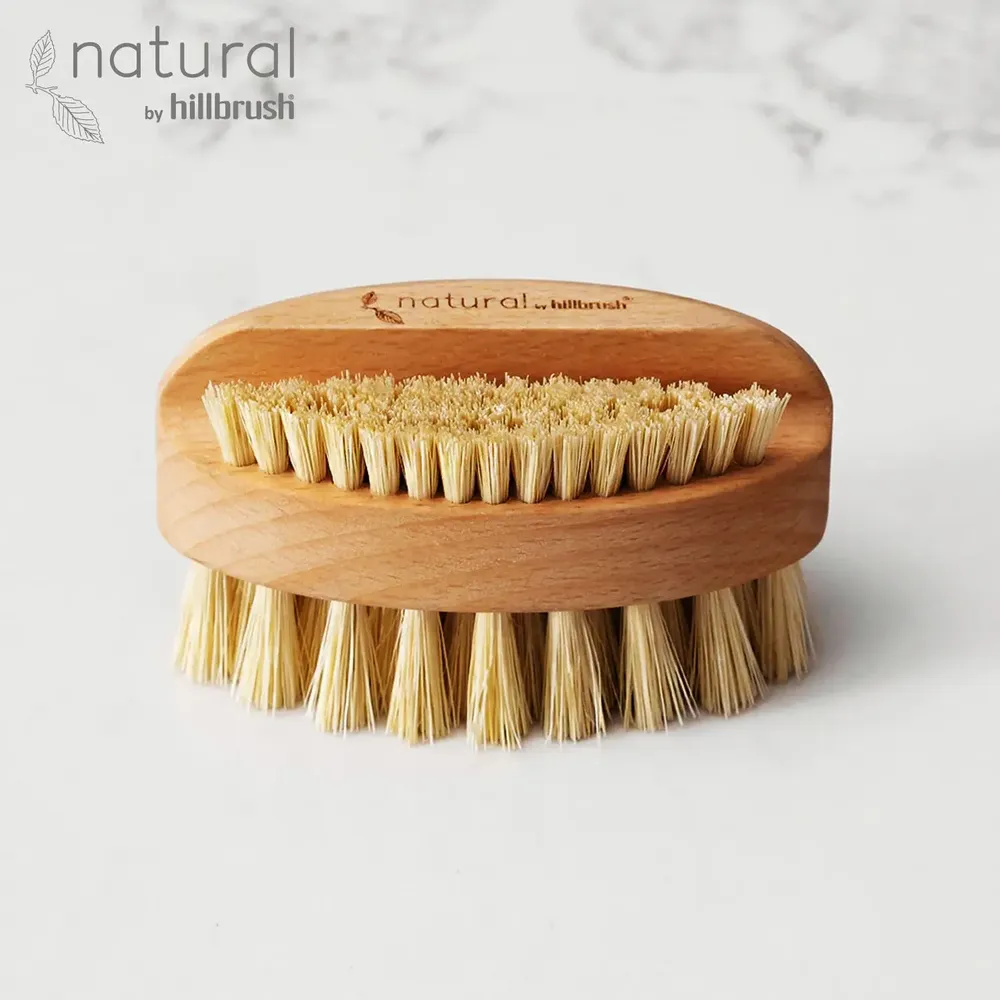 Beauty products - 100% FSC Certified® Natural Nail Brush With Dual Fill - Stiff Tampico - NATURAL BY HILLBRUSH