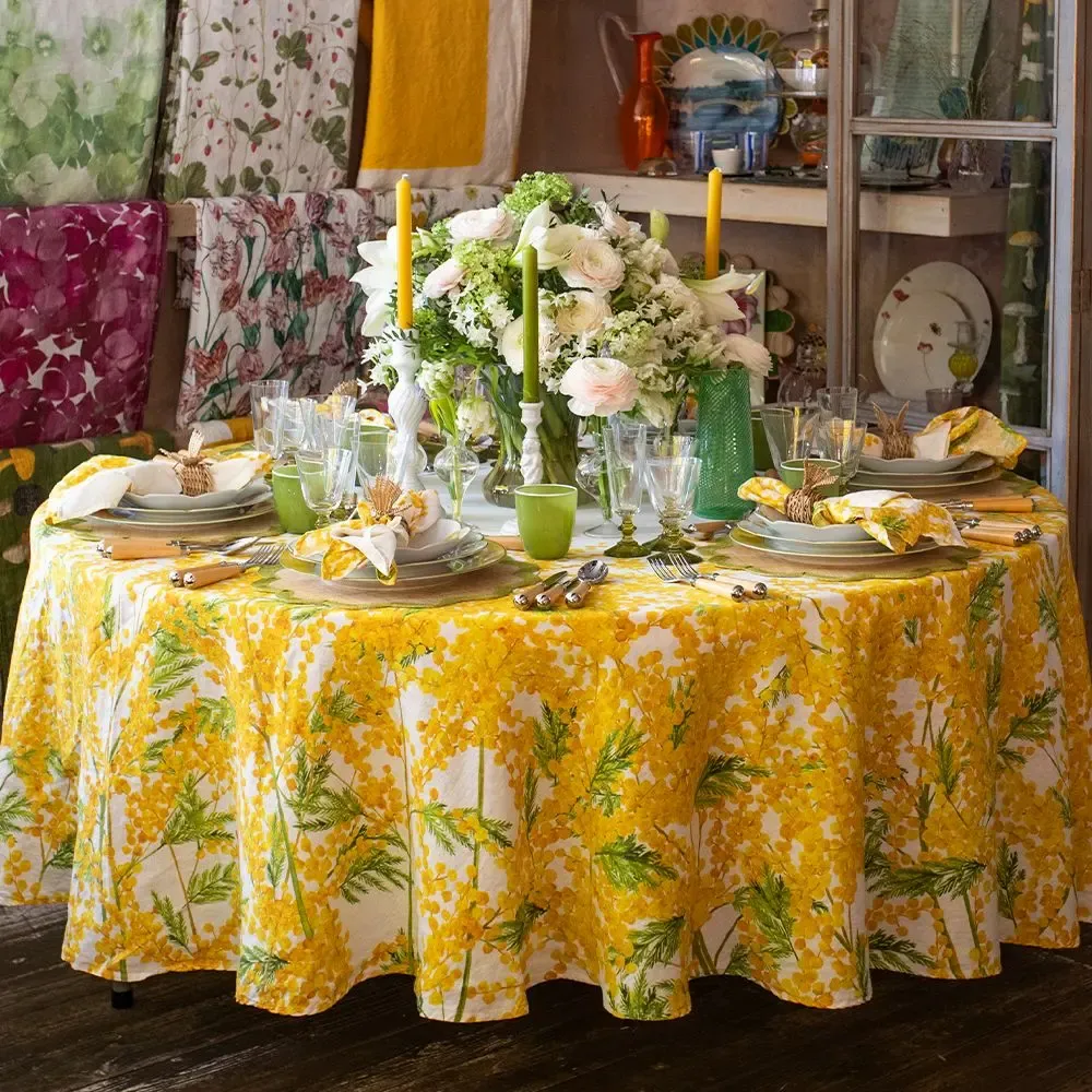 Nappes - Nappe ronde en lin MIMOSA - SUMMERILL AND BISHOP