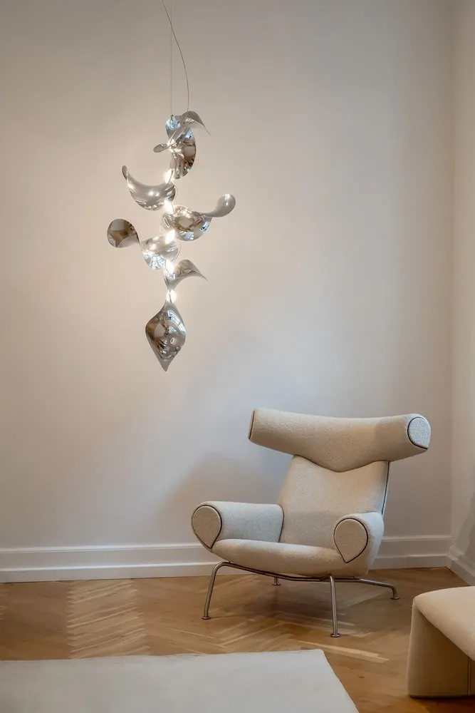 Hanging lights - Dune 8 Vertical Cluster - Sculptural Linear Ceiling Luminaire - MOSS OBJECTS