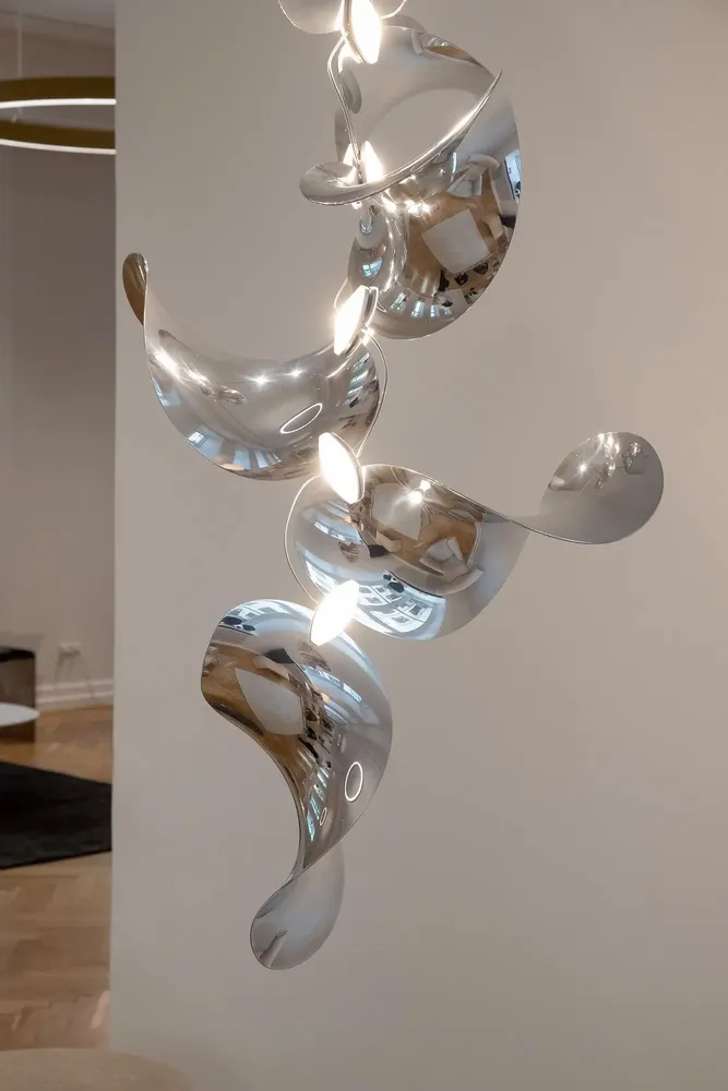 Hanging lights - Dune 10 Vertical Cluster - Sculptural Linear Ceiling Luminaire - MOSS OBJECTS