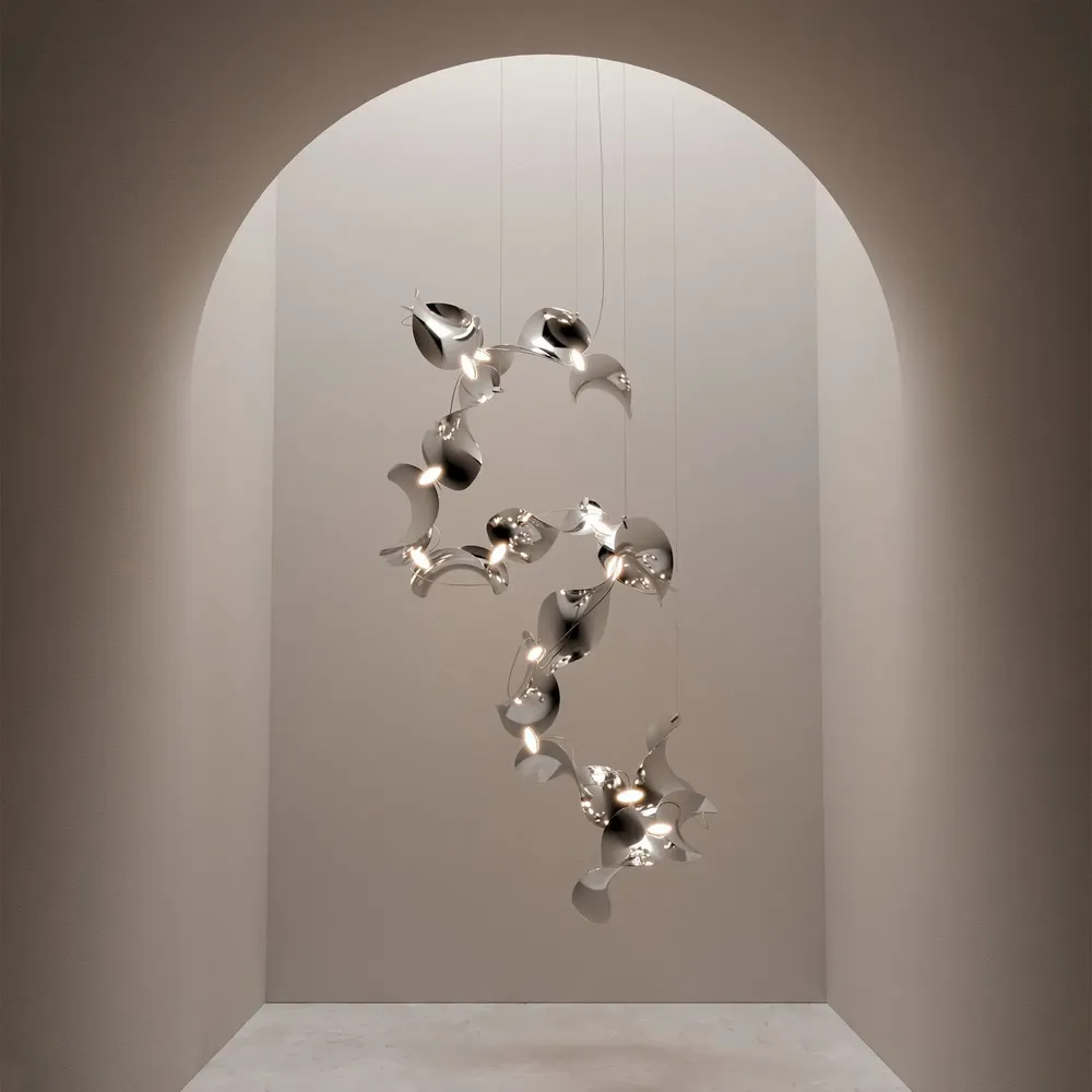 Suspensions - Dune 12 Spiral — Luminaire suspendu architectural sculptural modulaire - MOSS OBJECTS