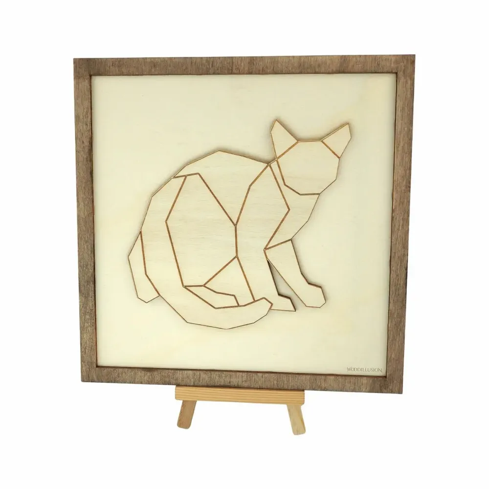 Paintings - Wooden Wired Cat Wall Art - WOODILLUSION