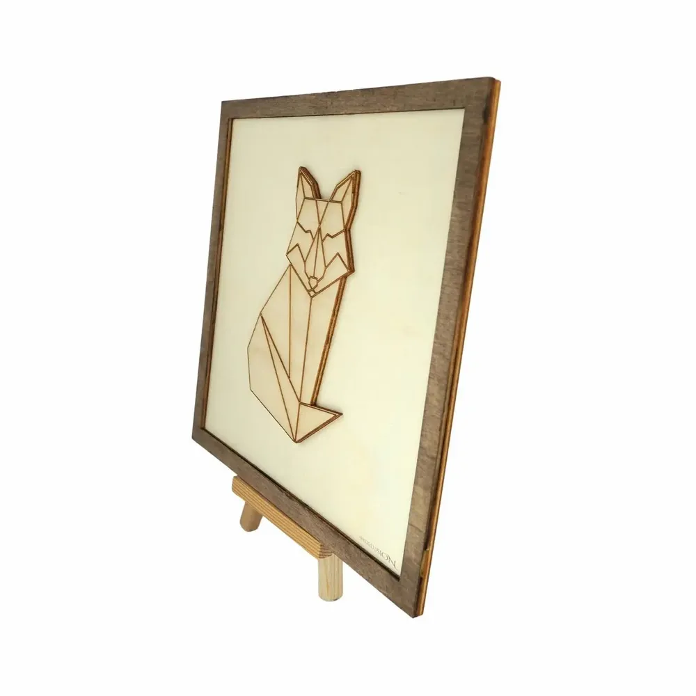 Paintings - Wooden Fox Wall Art - WOODILLUSION